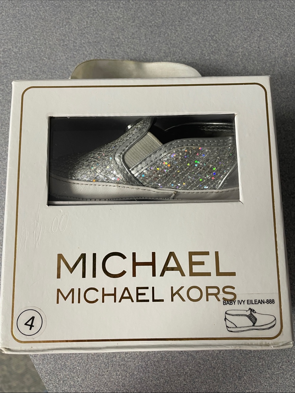 MICHAEL Michael Kors Girls Silver Glitter Slip-On Sneakers